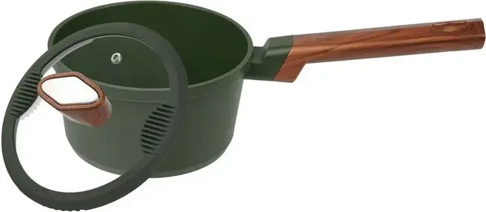 Oala cu capac din aluminiu Resto 93700 SADR, 1.4L, 16cm, interior non-stick, compatibila cu inductie, verde