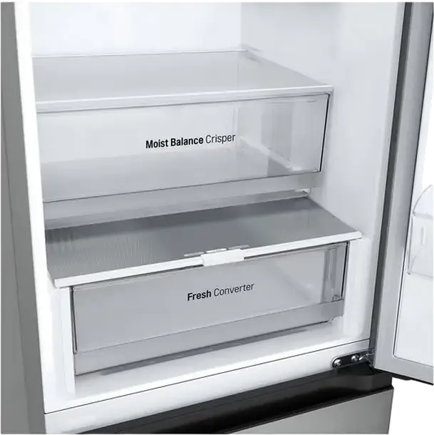 Frigider Combinat LG GBV3100EEP, Capacitate Neta 344L, No Frost, Compresor Smart Inverter, DoorCooling+, LinearCooling, Argintiu, Liber