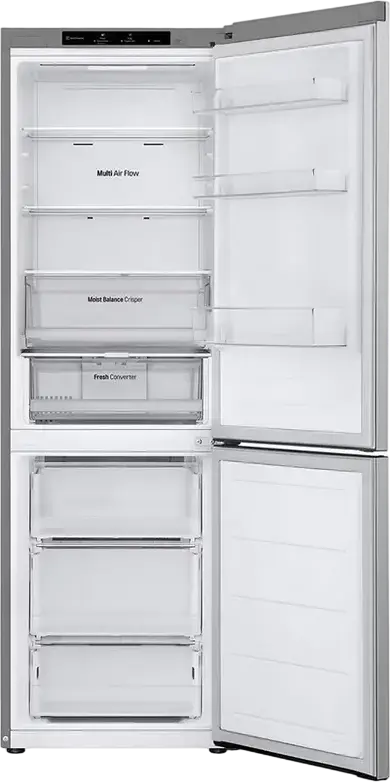 Frigider Combinat LG GBV3100EEP, Capacitate Neta 344L, No Frost, Compresor Smart Inverter, DoorCooling+, LinearCooling, Argintiu, Liber