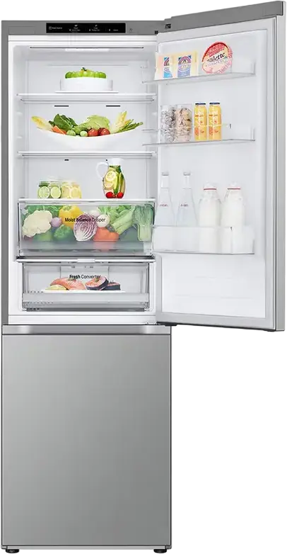 Frigider Combinat LG GBV3100EEP, Capacitate Neta 344L, No Frost, Compresor Smart Inverter, DoorCooling+, LinearCooling, Argintiu, Liber