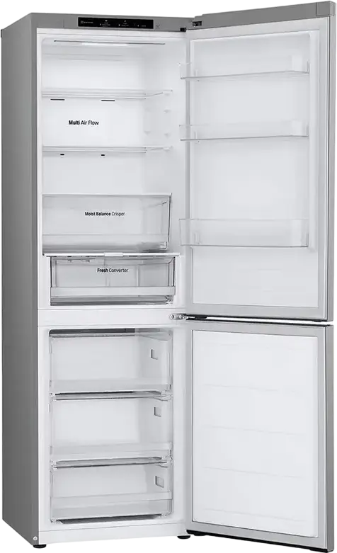 Frigider Combinat LG GBV3100EEP, Capacitate Neta 344L, No Frost, Compresor Smart Inverter, DoorCooling+, LinearCooling, Argintiu, Liber