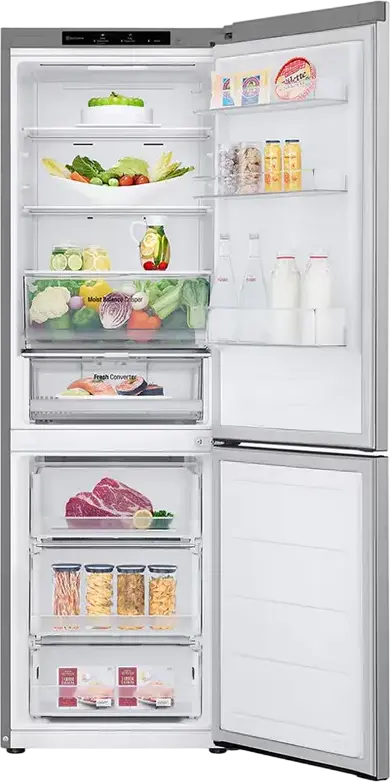 Frigider Combinat LG GBV3100EEP, Capacitate Neta 344L, No Frost, Compresor Smart Inverter, DoorCooling+, LinearCooling, Argintiu, Liber
