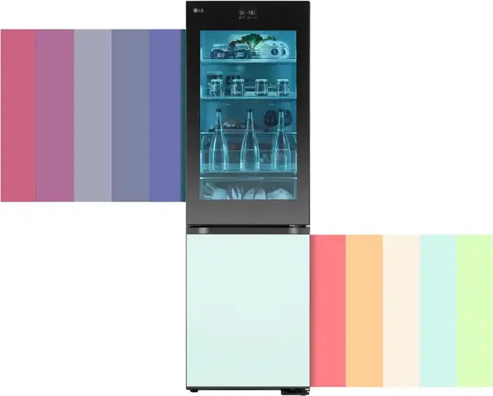 Холодильник LG MoodUP GBG719MDNN, комбинированный с нижней морозильной камерой, 352 л, No Frost, InstaView, Smart Inverter, Wi-Fi ThinQ, 59.5x187x68.4 см