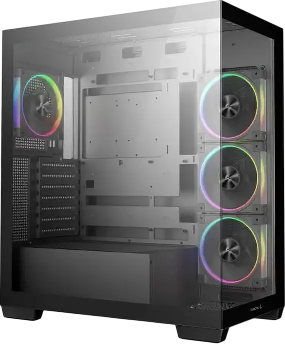 Корпус Deepcool CG580 4F V2 Midi-Tower ATX Fishtank, Черный, панорамное закаленное стекло, 4 ARGB PWM вентилятора, поддержка радиатора 360мм, USB-C Gen2