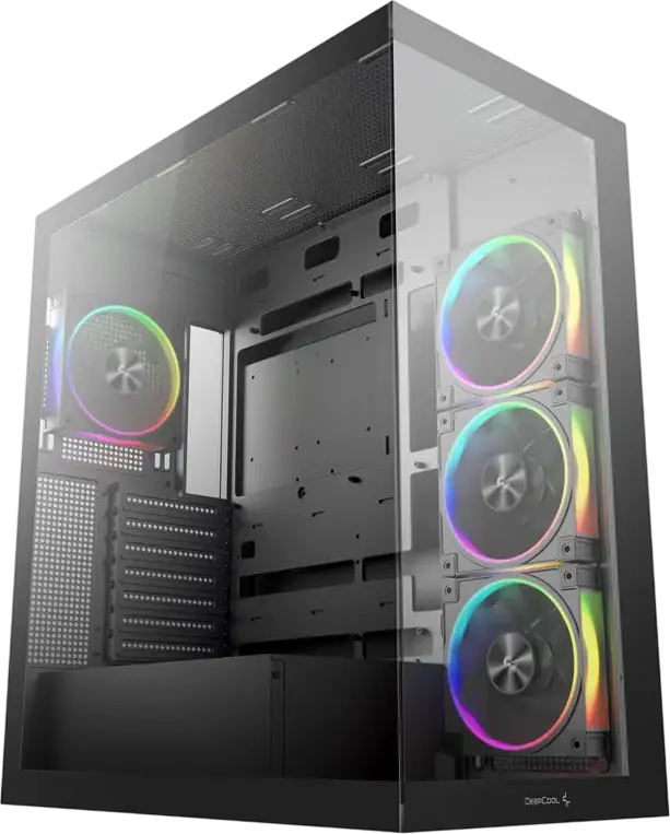 Корпус Deepcool CG580 4F V2 Midi-Tower ATX Fishtank, Черный, панорамное закаленное стекло, 4 ARGB PWM вентилятора, поддержка радиатора 360мм, USB-C Gen2