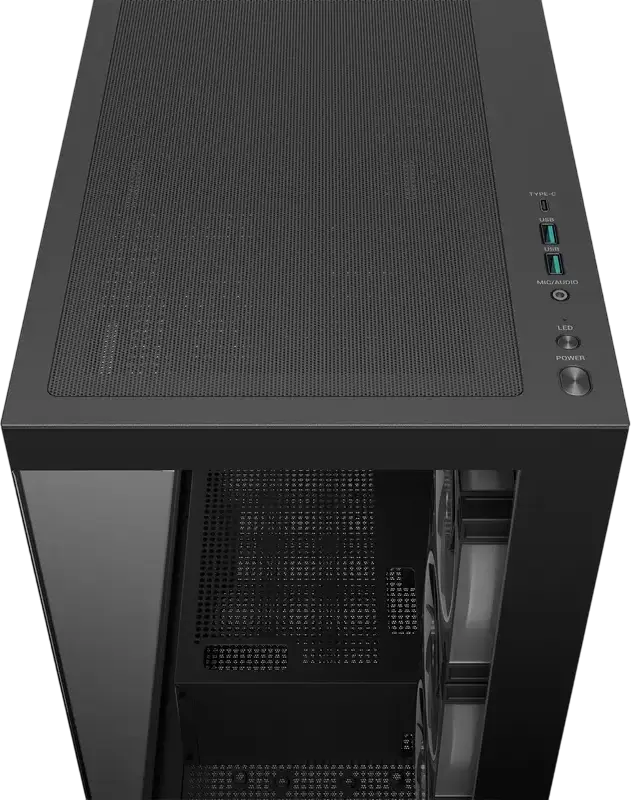 Корпус Deepcool CG580 4F V2 Midi-Tower ATX Fishtank, Черный, панорамное закаленное стекло, 4 ARGB PWM вентилятора, поддержка радиатора 360мм, USB-C Gen2