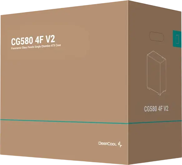 Корпус Deepcool CG580 4F V2 Midi-Tower ATX Fishtank, Черный, панорамное закаленное стекло, 4 ARGB PWM вентилятора, поддержка радиатора 360мм, USB-C Gen2