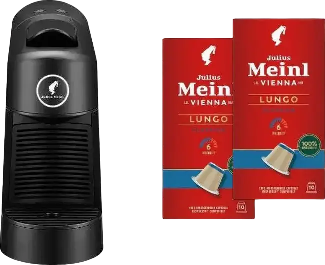 Julius Meinl Inspresso Pinta Capsule Coffee Machine, 1400W, 19 Bar Pump Pressure, 0.65L Removable Water Tank, Adjustable Drip Tray, Black