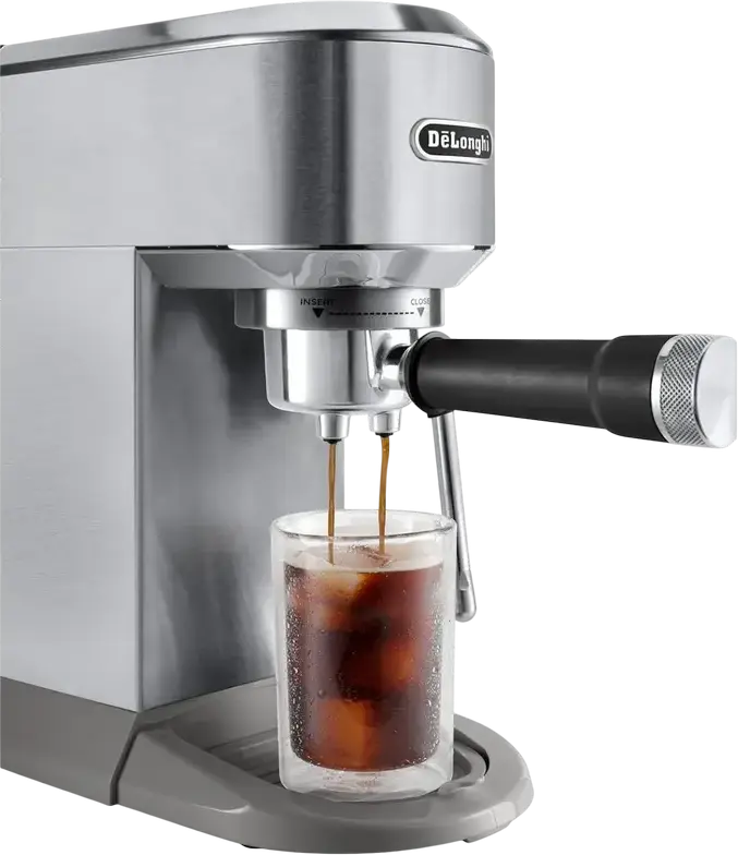 DeLonghi Dedica Duo EC890 Manual Espresso Machine, 1450W, 15 Bar, 1.1L Tank, Cold Extraction Technology, LED Display, Stainless Steel, Set of 8 Pieces