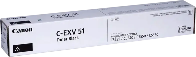 Тонер-картридж Canon C-EXV51 Черный для лазерных принтеров imageRUNNER ADVANCE C5500 C5500i C5535i C5540i C5560i, ресурс 60 000 страниц, 0484C002AA