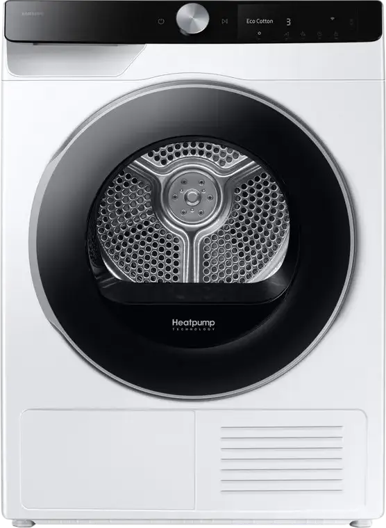 Samsung DV90DG6845LKU4 AI Series 6000 Heat Pump Dryer, 9 kg Capacity, Energy Class A, AI Optimal Dry, SmartThings WiFi, Inverter Compressor, White