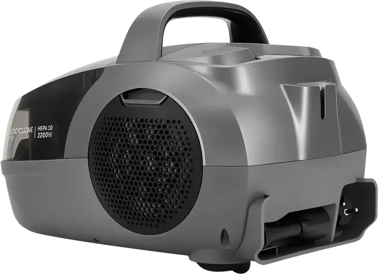 Polaris PVC 2103 Multicyclone Cylinder Vacuum Cleaner, 2200W, 650W Suction, HEPA 10 Filter, 2.2L Container, Graphite, with Turbo and Parquet Brushes