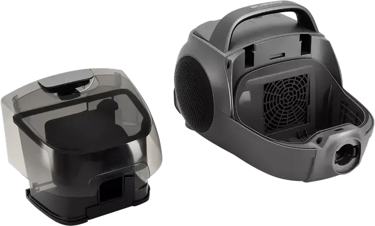 Polaris PVC 2103 Multicyclone Cylinder Vacuum Cleaner, 2200W, 650W Suction, HEPA 10 Filter, 2.2L Container, Graphite, with Turbo and Parquet Brushes