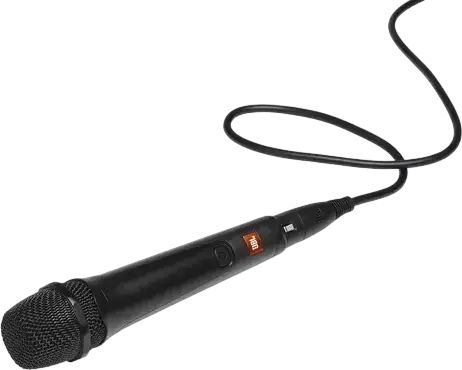 Microfon Dinamic pentru Voce si Karaoke JBL PBM100, Cardioid, 50Hz-15kHz, Cablu 2m cu Jack 6.35mm, Optimizat pentru Difuzoare JBL PartyBox, Negru