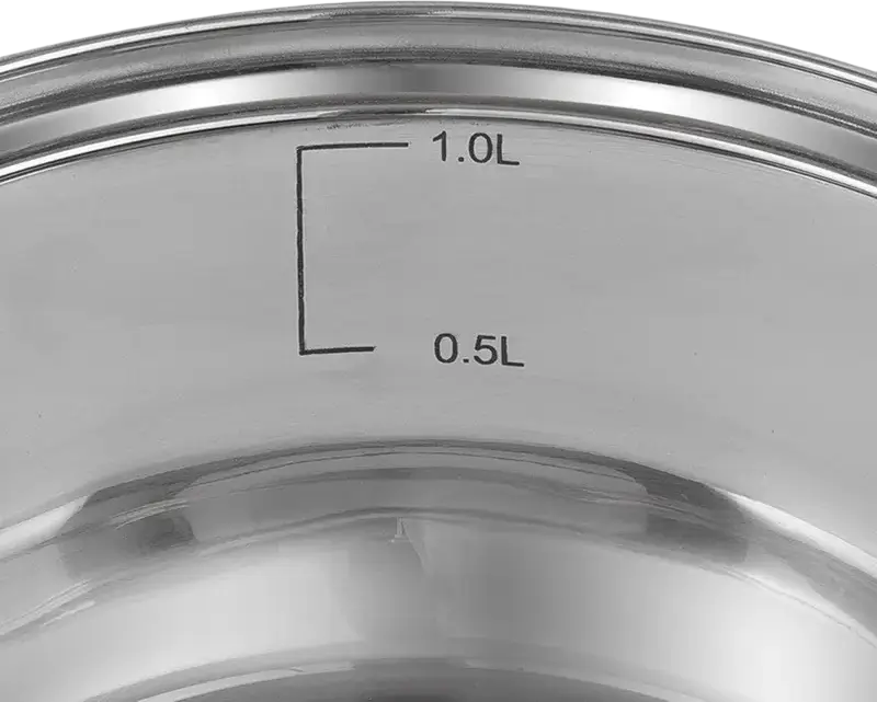 Resto 92001 Libra Stainless Steel Saucepan with Glass Lid, 1.4L, 16cm Diameter, Mirror Polish, Induction Compatible, with Internal Volume Markings