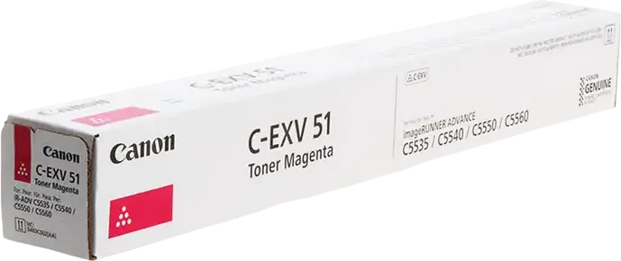 Cartus Toner Laser Canon C-EXV51 Magenta, Capacitate 60.000 Pagini, pentru imageRUNNER ADVANCE C5500 C5500i C5535i C5540i C5560i, 0484C002AA