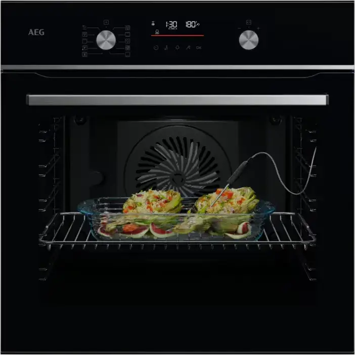 Cuptor Electric Incorporabil AEG OA5PB531AB 5000 SurroundCook, 71L, Curatare Pirolitica, Clasa Energetica A+, SteamBake, Wi-Fi, Negru, 59.5x59.4x56.7 cm