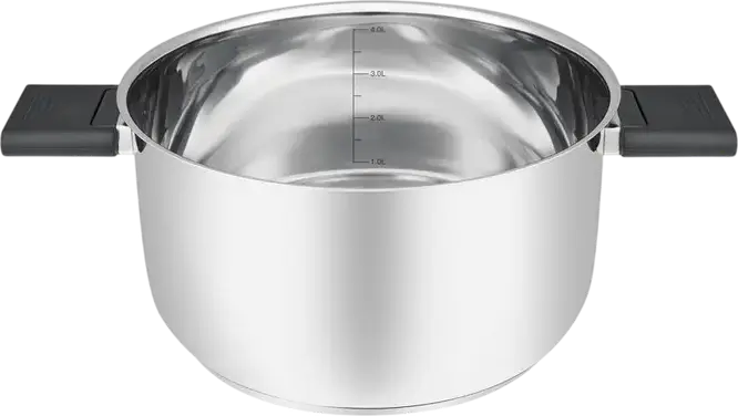 Resto Anser 92204 Stainless Steel Casserole Pot, 4.4L Volume, 22cm Diameter, Glass Lid, Bakelite Handles, Grey