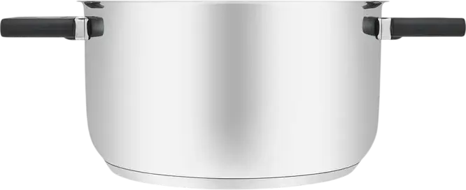 Resto Anser 92204 Stainless Steel Casserole Pot, 4.4L Volume, 22cm Diameter, Glass Lid, Bakelite Handles, Grey