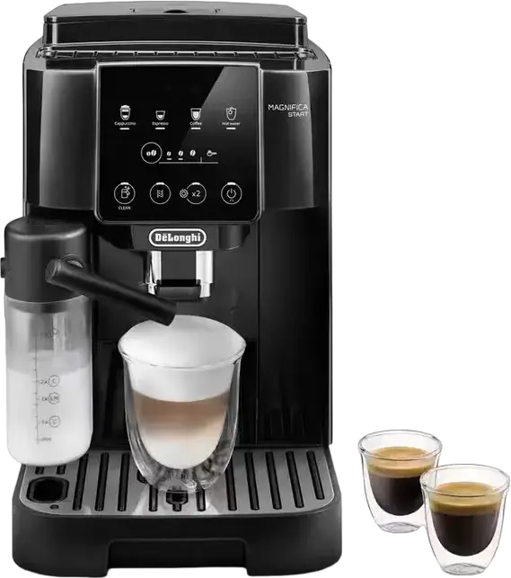 Автоматическая кофемашина DeLonghi Magnifica Start ECAM220.60.B, зерновая, 15 бар, бак 1.8 л, капучинатор LatteCrema, регулируемая кофемолка, черная
