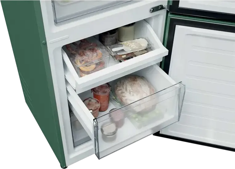 Frigider Combinat Candy CNCQ2T518 City Fresco 300, Culoare Verde, Capacitate 280L, No Frost, Circle Fresh, Zona Fresh 0°C, Clasa Energetica E, 182.5x54.5x60.2 cm