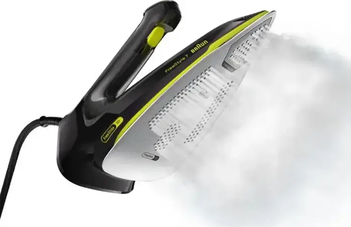 Fier de calcat cu abur Braun FreeStyle 7 FI7255GR, 2000W, Talpa EloxalPlus FreeGlide 3D, Tehnologie PowerSmart, Rezervor 350ml, Calcare Verticala, Negru/Verde