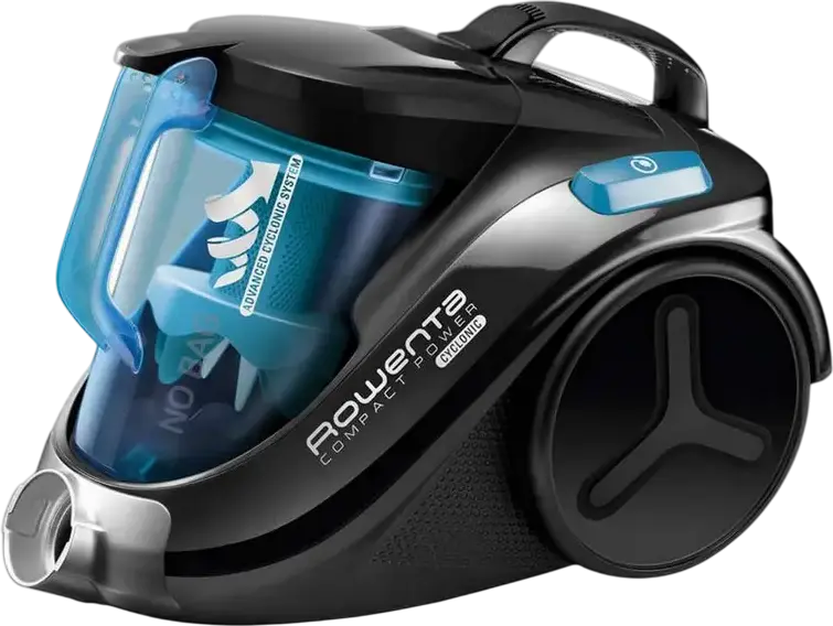 Rowenta Compact Power Cyclonic RO3731 Bagless Cylinder Vacuum Cleaner, 750W Effitech Motor, HEPA 13 Filter, 1.5L Dust Container, Blue and Black