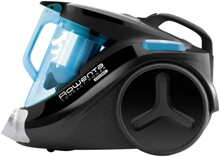 Rowenta Compact Power Cyclonic RO3731 Bagless Cylinder Vacuum Cleaner, 750W Effitech Motor, HEPA 13 Filter, 1.5L Dust Container, Blue and Black