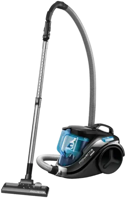 Rowenta Compact Power Cyclonic RO3731 Bagless Cylinder Vacuum Cleaner, 750W Effitech Motor, HEPA 13 Filter, 1.5L Dust Container, Blue and Black