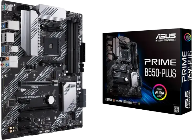 Placa de baza ASUS PRIME B550-PLUS ATX, Socket AMD AM4, Chipset B550, Suporta Ryzen 5000/4000G/3000, DDR4 4600MHz, PCIe 4.0, Dual M.2, Aura Sync RGB