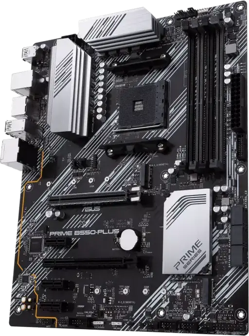 Placa de baza ASUS PRIME B550-PLUS ATX, Socket AMD AM4, Chipset B550, Suporta Ryzen 5000/4000G/3000, DDR4 4600MHz, PCIe 4.0, Dual M.2, Aura Sync RGB
