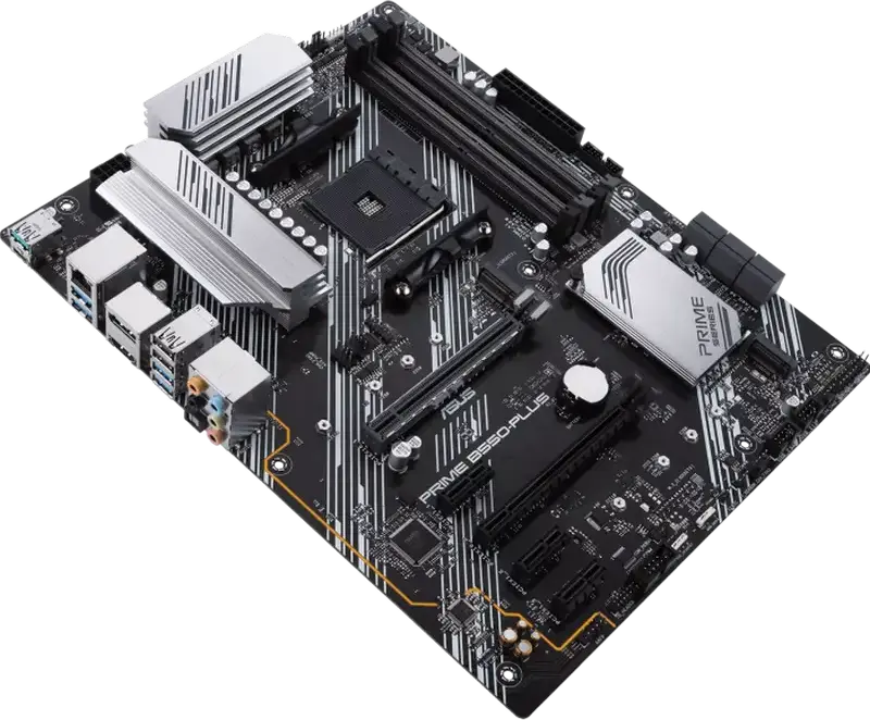 Placa de baza ASUS PRIME B550-PLUS ATX, Socket AMD AM4, Chipset B550, Suporta Ryzen 5000/4000G/3000, DDR4 4600MHz, PCIe 4.0, Dual M.2, Aura Sync RGB
