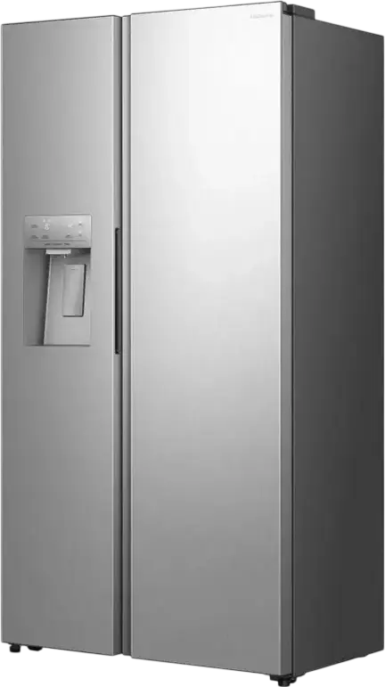 Hisense RS5P528STIE Side-by-Side Refrigerator, 528L Total Capacity, Total No Frost, Water and Ice Dispenser, Inverter Technology, Grey Stainless Steel