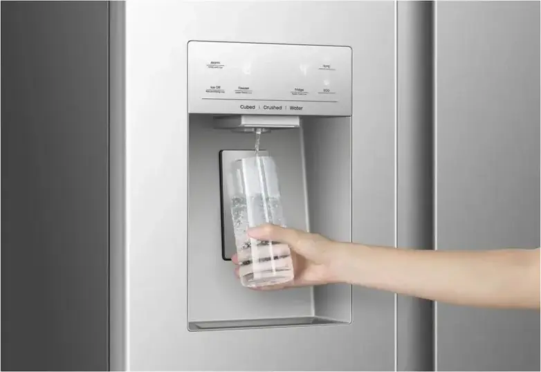 Hisense RS5P528STIE Side-by-Side Refrigerator, 528L Total Capacity, Total No Frost, Water and Ice Dispenser, Inverter Technology, Grey Stainless Steel