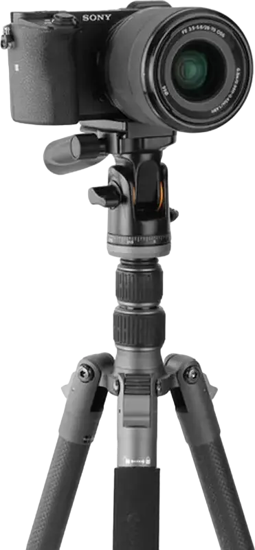 Tripod Vanguard VEO 3 GO 235 din Fibra de Carbon cu Cap Video Pan-Tilt, Gri, Inaltime Maxima 135cm, Capacitate Sare 4.5kg, 5 Sectiuni, Conversie Monopod, Compatibil Arca-Swiss