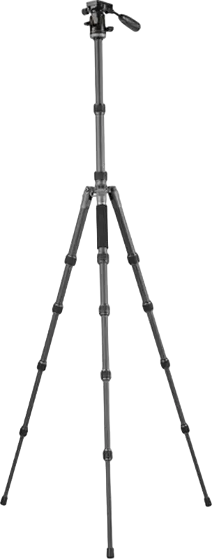 Tripod Vanguard VEO 3 GO 235 din Fibra de Carbon cu Cap Video Pan-Tilt, Gri, Inaltime Maxima 135cm, Capacitate Sare 4.5kg, 5 Sectiuni, Conversie Monopod, Compatibil Arca-Swiss
