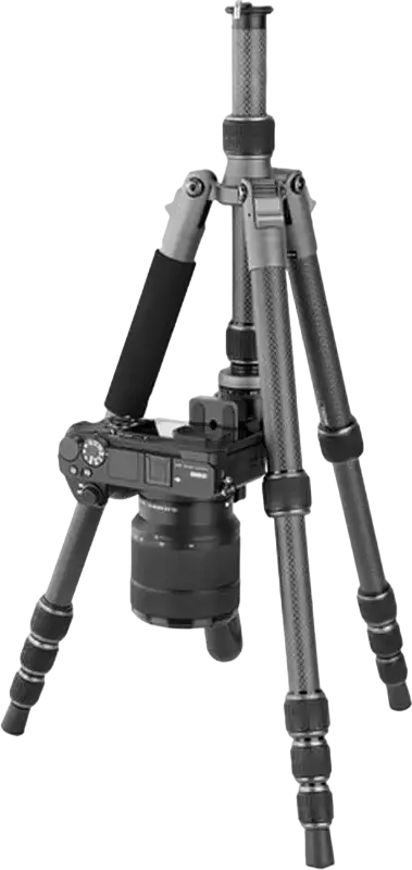 Tripod Vanguard VEO 3 GO 235 din Fibra de Carbon cu Cap Video Pan-Tilt, Gri, Inaltime Maxima 135cm, Capacitate Sare 4.5kg, 5 Sectiuni, Conversie Monopod, Compatibil Arca-Swiss