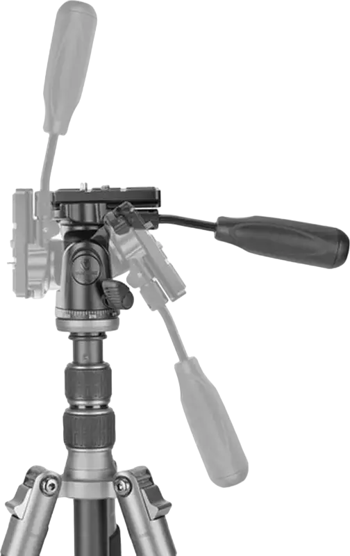 Tripod Vanguard VEO 3 GO 235 din Fibra de Carbon cu Cap Video Pan-Tilt, Gri, Inaltime Maxima 135cm, Capacitate Sare 4.5kg, 5 Sectiuni, Conversie Monopod, Compatibil Arca-Swiss