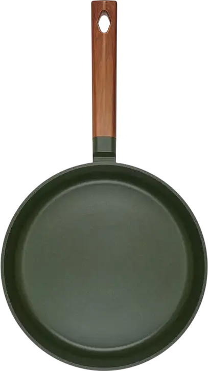 RESTO SADR Non-Stick Frying Pan with Wood-Effect Ergonomic Handle, Induction Compatible Patterned Silver Base, 26cm
