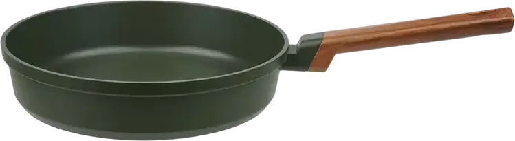 RESTO SADR Non-Stick Frying Pan with Wood-Effect Ergonomic Handle, Induction Compatible Patterned Silver Base, 26cm