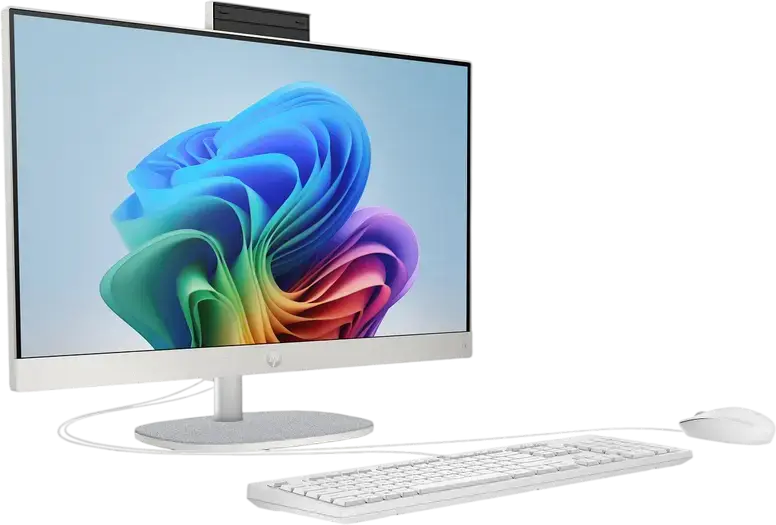 All-in-One HP Next Gen AI 24-ct2000a, AMD Ryzen AI 5 340, 32GB RAM DDR5, SSD 1TB, Ecran 23.8" FHD IPS, Windows 11 Home, Alb
