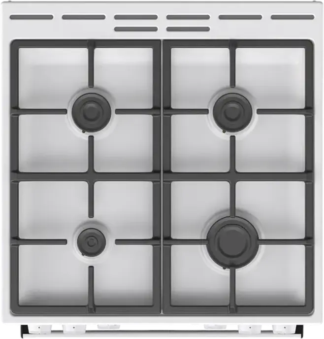 Gorenje GK6A40WFFM Mixed Cooker, 4 Gas Burners with Cast Iron Grates, 71L Electric Oven with 9 Functions, Convection, Grill, Steam Cleaning, White