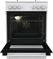 Gorenje GK6A40WFFM Mixed Cooker, 4 Gas Burners with Cast Iron Grates, 71L Electric Oven with 9 Functions, Convection, Grill, Steam Cleaning, White