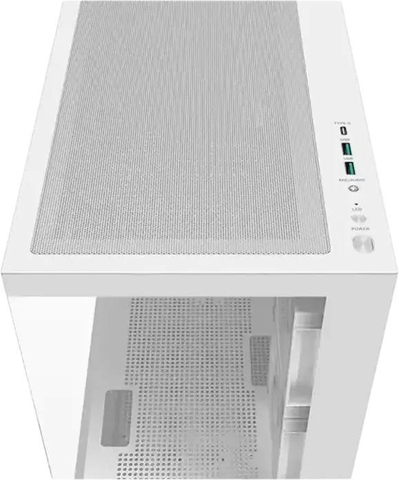 Carcasa Deepcool CG380 3F Micro-ATX Mini-Tower, Alb, Sticla Temperata Panoramica, 3 Ventilatoare 120mm ARGB, USB Type-C Gen2, Suport Radiator 360mm