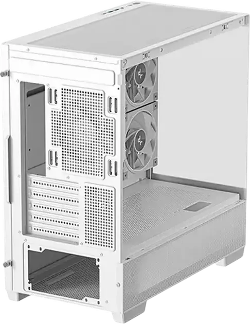 Carcasa Deepcool CG380 3F Micro-ATX Mini-Tower, Alb, Sticla Temperata Panoramica, 3 Ventilatoare 120mm ARGB, USB Type-C Gen2, Suport Radiator 360mm