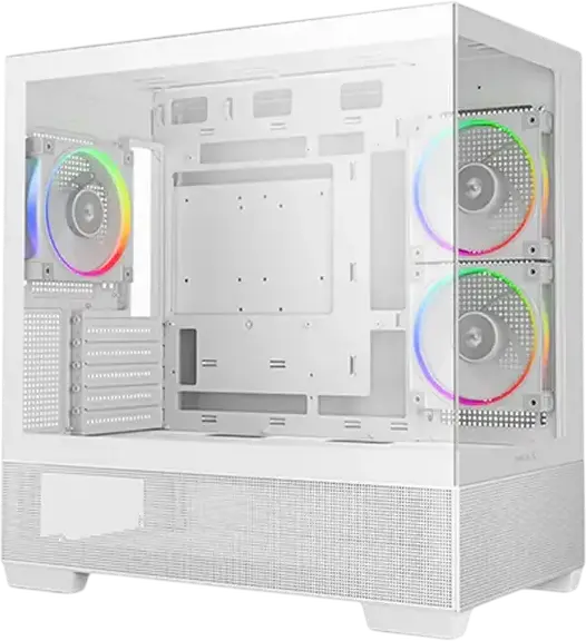 Carcasa Deepcool CG380 3F Micro-ATX Mini-Tower, Alb, Sticla Temperata Panoramica, 3 Ventilatoare 120mm ARGB, USB Type-C Gen2, Suport Radiator 360mm