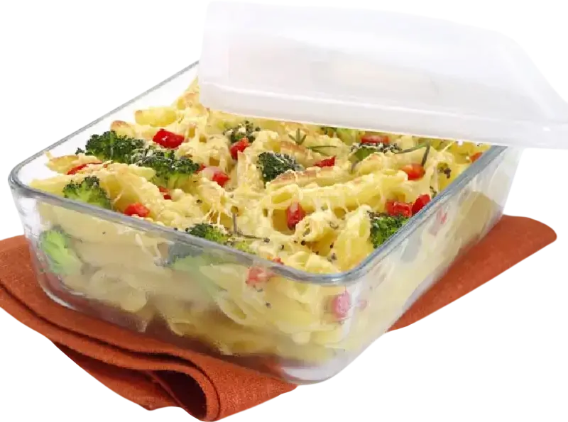 Стеклянная прямоугольная форма для запекания Pyrex 243P000 Cook&Freez с пластиковой крышкой, 2.8 л, 25x18x6 см, термостойкая, Набор из 2 предметов