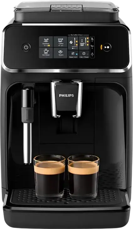 Philips Series 2200 EP2225 Fully-Automatic Espresso Machine, 15 Bar, 1.8L Water Tank, Ceramic Grinder 12-Level, Manual Milk Frother, Black