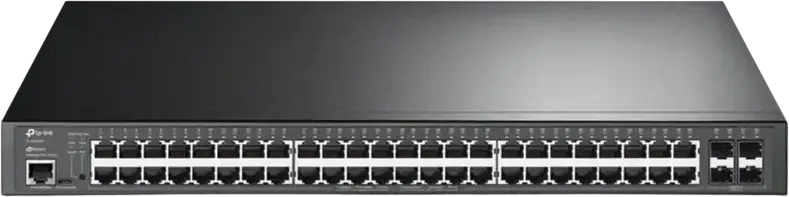 Управляемый PoE+ коммутатор TP-Link JetStream TL-SG3452P L2+, 48 портов Gigabit RJ45, 4 слота SFP Gigabit, бюджет PoE 384 Вт, поддержка Omada SDN, для стойки
