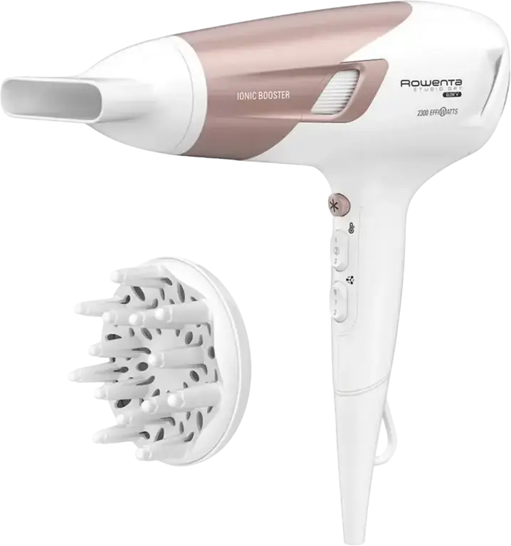 Rowenta Studio Dry Glow CV5830F0 Hair Dryer 2300W with Ionic Booster, Thermo Control, Effiwatts Technology, Diffuser and Concentrator